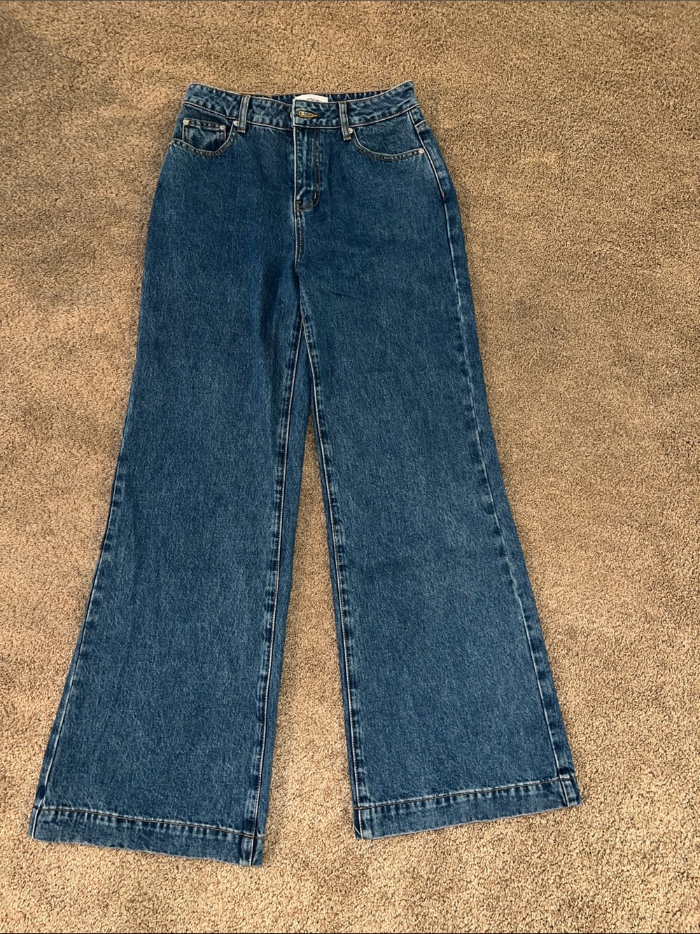 Princess Polly Wide-Leg Women's Jeans - Dark Blue